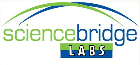 Image of ScienceBridgeLabs block logo that is green and blue